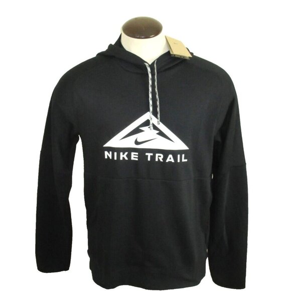 Nike Trail Men's Magic Hour Hoodie PO Sweatshirt Black White Sizes M/L NWT - Picture 1 of 4